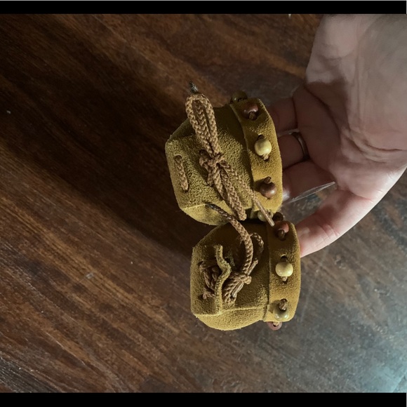 Kids handmade leather Moccasins fur footbed - Picture 8 of 12